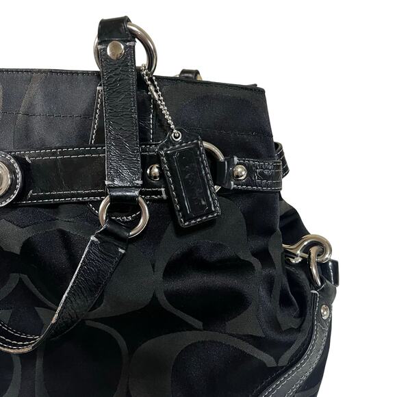 Coach Black Satchel Bag with Silver Hardware – Good Preowned Condition - Picture 4 of 12